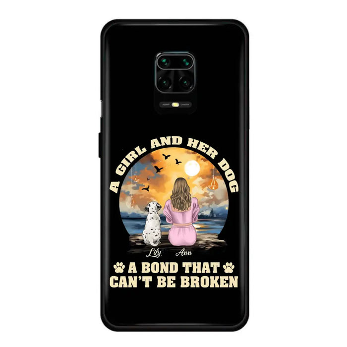 Custom Personalized Dog Mom Phone Case - Upto 4 Dogs - Gift Idea for Dog Owners - Case For Xiaomi/ Oppo/ Huawei - A Girl And Her Dog A Bond That Can't Be Broken