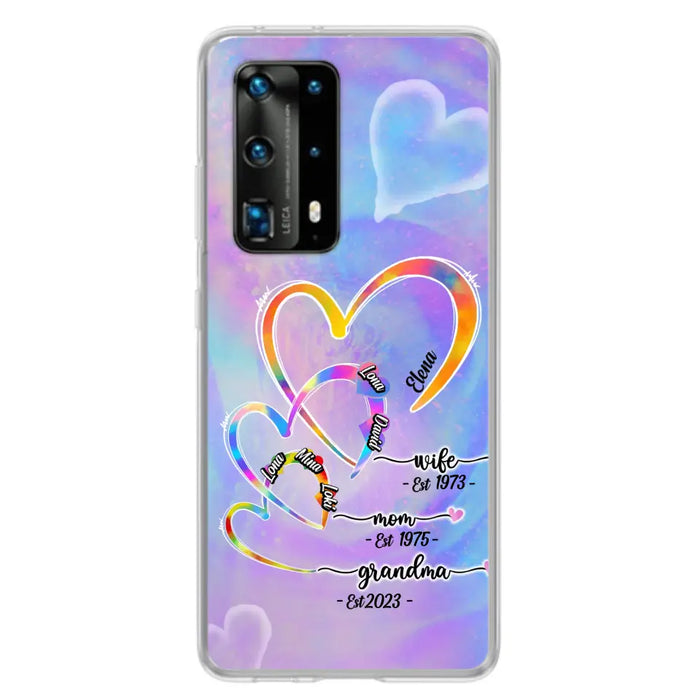 Personalized Mom Phone Case - Gift Idea For Mom/Grandma - Upto 4 Children/5 Grandchildren - Cases For Oppo/Xiaomi/Huawei