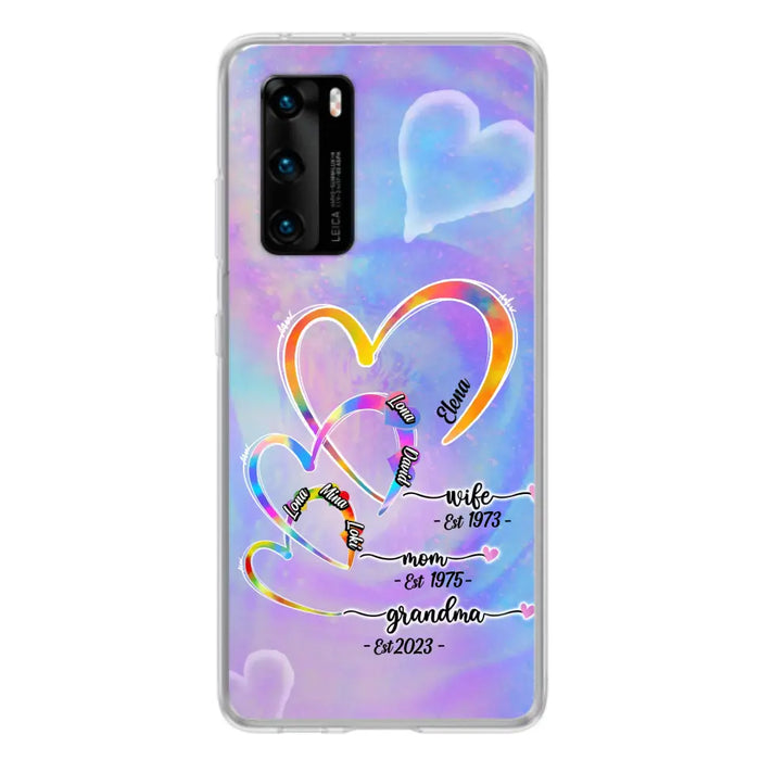 Personalized Mom Phone Case - Gift Idea For Mom/Grandma - Upto 4 Children/5 Grandchildren - Cases For Oppo/Xiaomi/Huawei