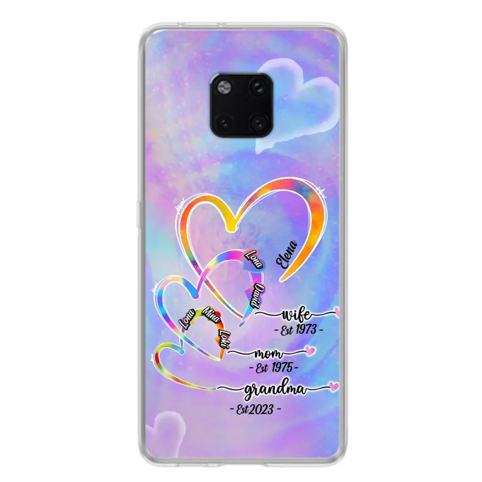 Personalized Mom Phone Case - Gift Idea For Mom/Grandma - Upto 4 Children/5 Grandchildren - Cases For Oppo/Xiaomi/Huawei