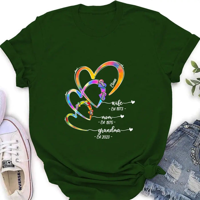 Personalized Mom Shirt/Hoodie - Gift Idea For Mom/Grandma - Upto 4 Children/5 Grandchildren