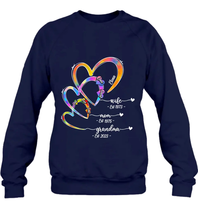 Personalized Mom Shirt/Hoodie - Gift Idea For Mom/Grandma - Upto 4 Children/5 Grandchildren