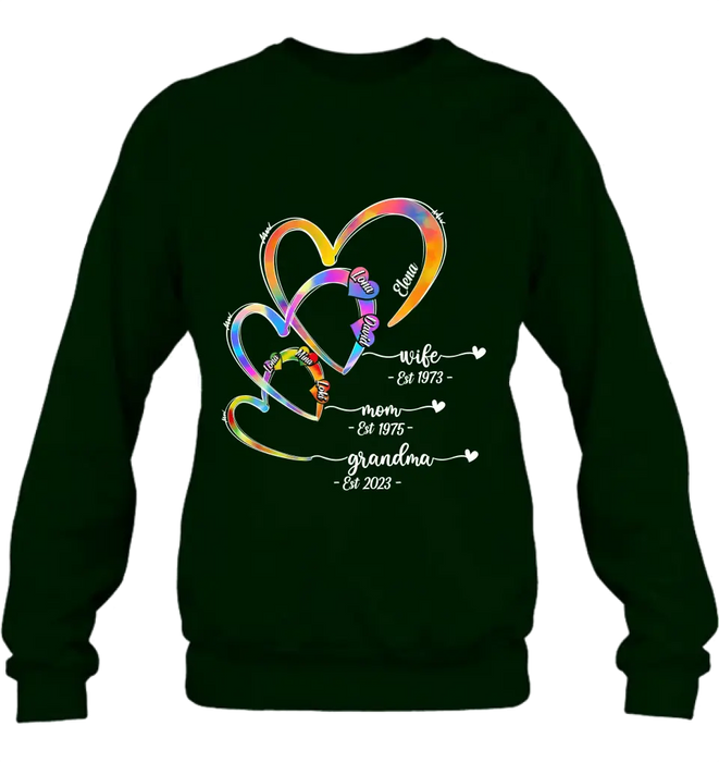 Personalized Mom Shirt/Hoodie - Gift Idea For Mom/Grandma - Upto 4 Children/5 Grandchildren