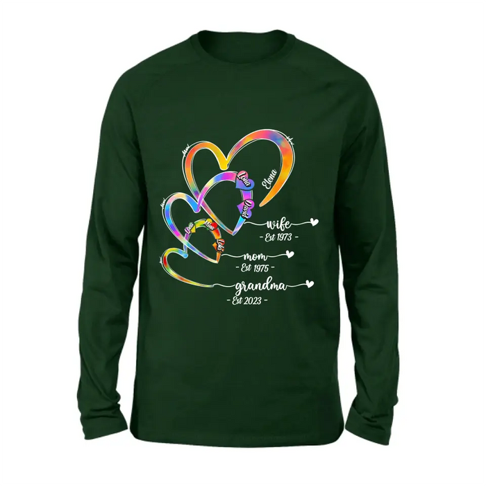 Personalized Mom Shirt/Hoodie - Gift Idea For Mom/Grandma - Upto 4 Children/5 Grandchildren