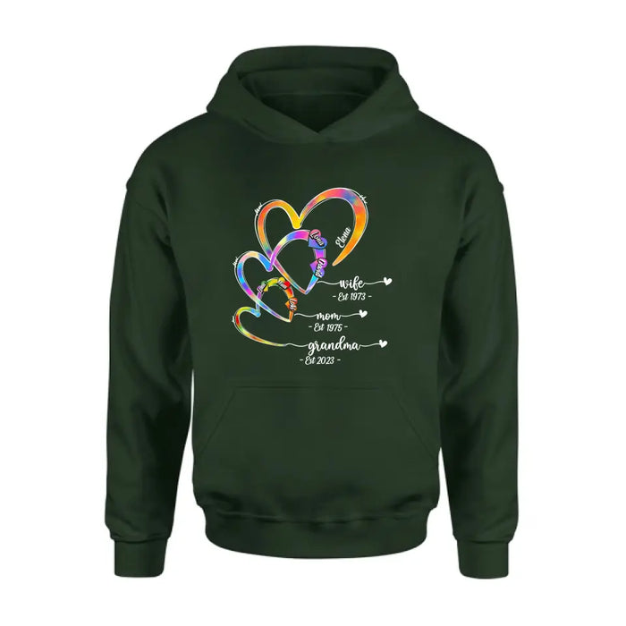 Personalized Mom Shirt/Hoodie - Gift Idea For Mom/Grandma - Upto 4 Children/5 Grandchildren