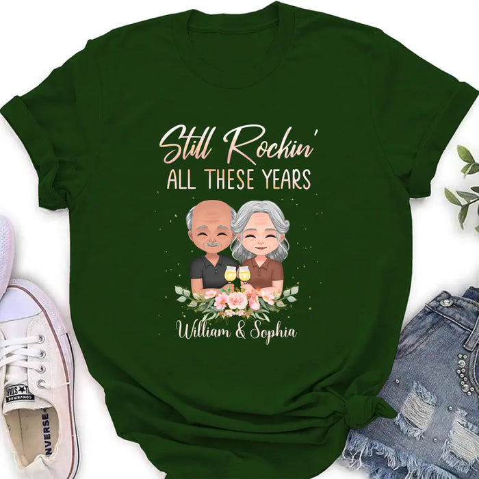 Custom Personalized Couple Shirt/Hoodie - Gift Idea For Couple/Wedding Anniversary - Still Rockin' All These Years