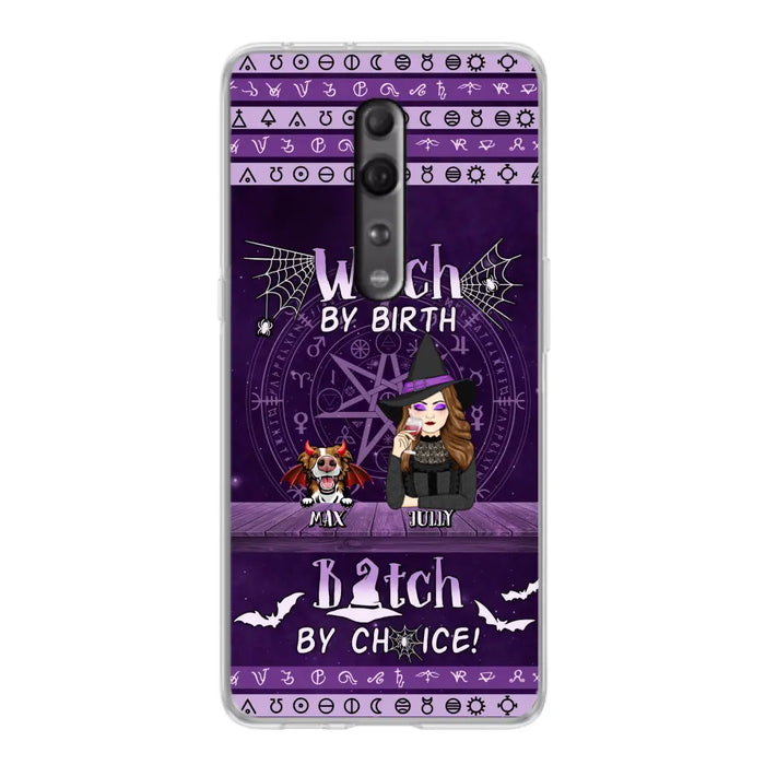 Custom Personalized Witch Phone Case - Halloween Gift Idea for Witch Lovers/Pet Lovers - Upto 3 Dogs/Cats - Witch By Birth Bitch By Choice - Case For Xiaomi/ Oppo/ Huawei