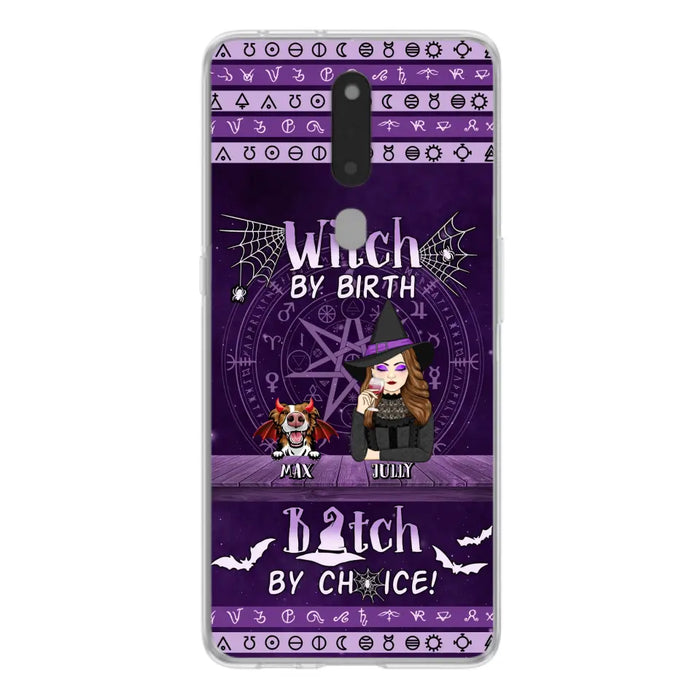 Custom Personalized Witch Phone Case - Halloween Gift Idea for Witch Lovers/Pet Lovers - Upto 3 Dogs/Cats - Witch By Birth Bitch By Choice - Case For Xiaomi/ Oppo/ Huawei