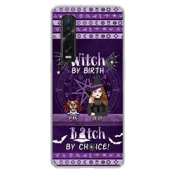 Custom Personalized Witch Phone Case - Halloween Gift Idea for Witch Lovers/Pet Lovers - Upto 3 Dogs/Cats - Witch By Birth Bitch By Choice - Case For Xiaomi/ Oppo/ Huawei