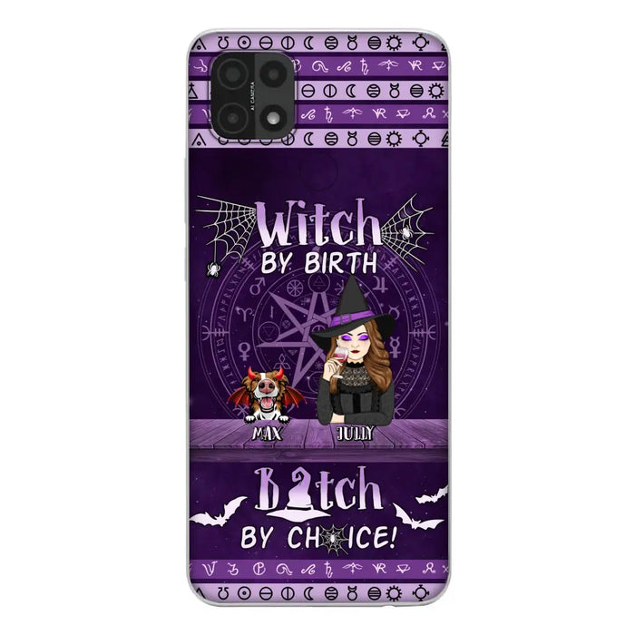 Custom Personalized Witch Phone Case - Halloween Gift Idea for Witch Lovers/Pet Lovers - Upto 3 Dogs/Cats - Witch By Birth Bitch By Choice - Case For Xiaomi/ Oppo/ Huawei