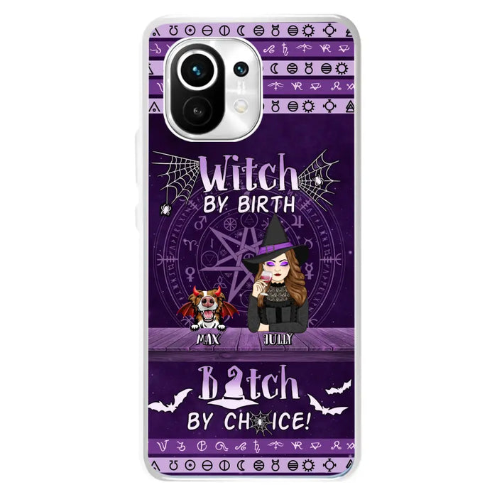 Custom Personalized Witch Phone Case - Halloween Gift Idea for Witch Lovers/Pet Lovers - Upto 3 Dogs/Cats - Witch By Birth Bitch By Choice - Case For Xiaomi/ Oppo/ Huawei