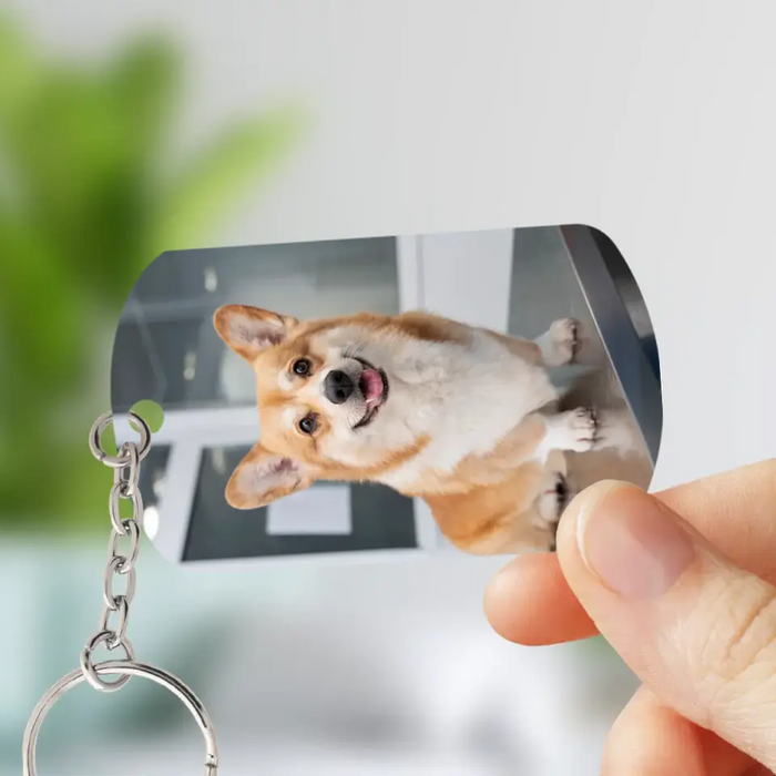 Personalized Memorial Aluminum Keychain - Custom Pet Photo - Memorial Gift Idea For Pet Owner - Best Friends Come Into Our Lives and Leave Pawprints On Our Hearts