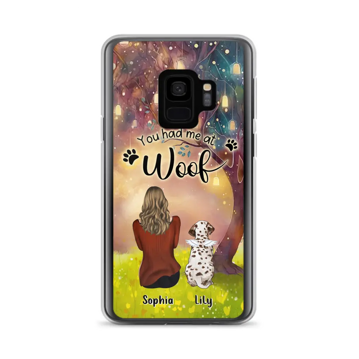 Custom Personalized Memorial Dog Mom Phone Case - Upto 3 Dogs - Memorial Gift Idea for Dog Lovers - You Had Me At Woof