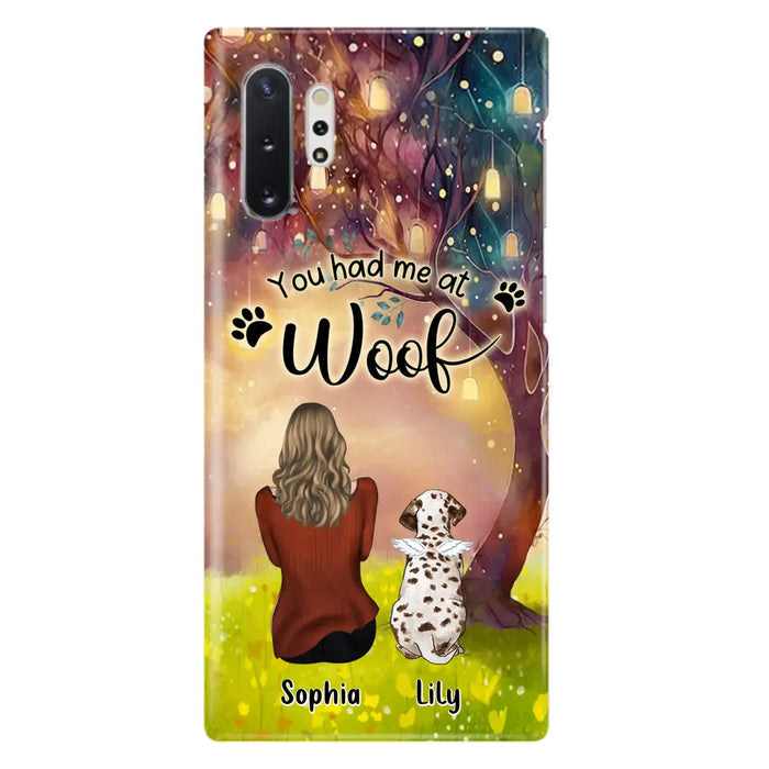 Custom Personalized Memorial Dog Mom Phone Case - Upto 3 Dogs - Memorial Gift Idea for Dog Lovers - You Had Me At Woof