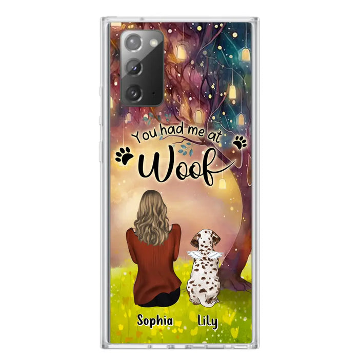 Custom Personalized Memorial Dog Mom Phone Case - Upto 3 Dogs - Memorial Gift Idea for Dog Lovers - You Had Me At Woof