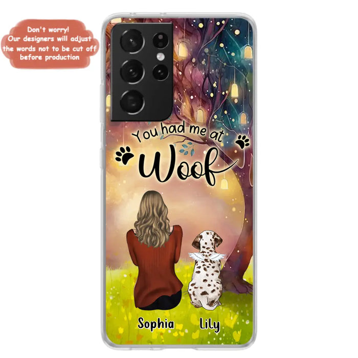 Custom Personalized Memorial Dog Mom Phone Case - Upto 3 Dogs - Memorial Gift Idea for Dog Lovers - You Had Me At Woof