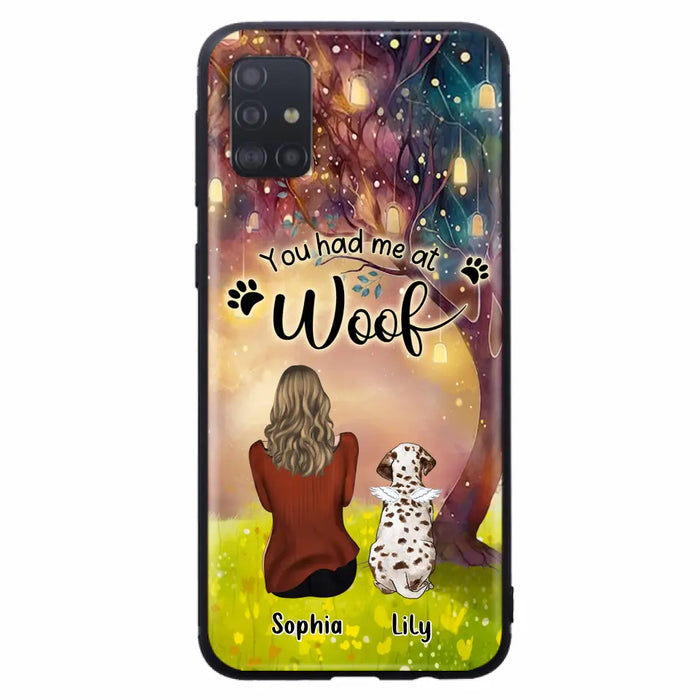 Custom Personalized Memorial Dog Mom Phone Case - Upto 3 Dogs - Memorial Gift Idea for Dog Lovers - You Had Me At Woof