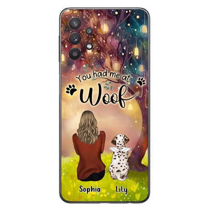 Custom Personalized Memorial Dog Mom Phone Case - Upto 3 Dogs - Memorial Gift Idea for Dog Lovers - You Had Me At Woof