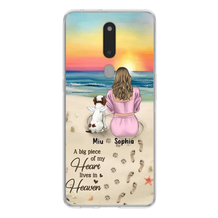 Custom Personalized Memorial Dog Mom Phone Case - Upto 3 Dogs - Memorial Gift Idea for Dog Owners - A Big Piece Of My Heart Lives In Heaven - Case for Oppo/Xiaomi/Huawei