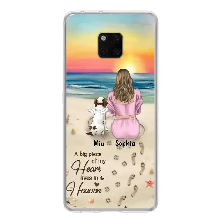 Custom Personalized Memorial Dog Mom Phone Case - Upto 3 Dogs - Memorial Gift Idea for Dog Owners - A Big Piece Of My Heart Lives In Heaven - Case for Oppo/Xiaomi/Huawei