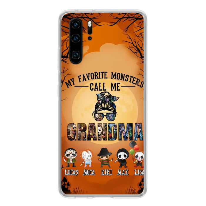 Personalized Halloween Phone Case - Halloween Gift Idea for Halloween - Upto 5 Characters - My Favorite Monsters Call Me Grandma - Case For Oppo/Xiaomi/Huawei