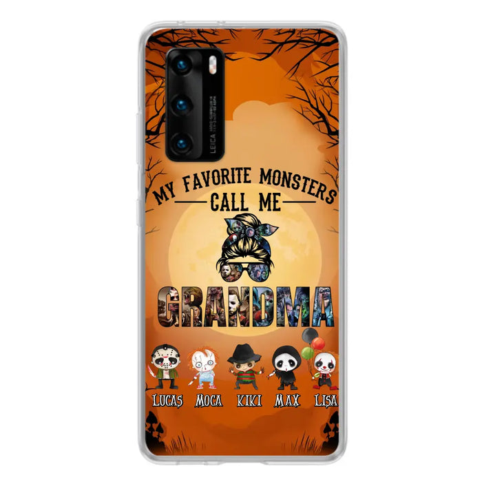 Personalized Halloween Phone Case - Halloween Gift Idea for Halloween - Upto 5 Characters - My Favorite Monsters Call Me Grandma - Case For Oppo/Xiaomi/Huawei