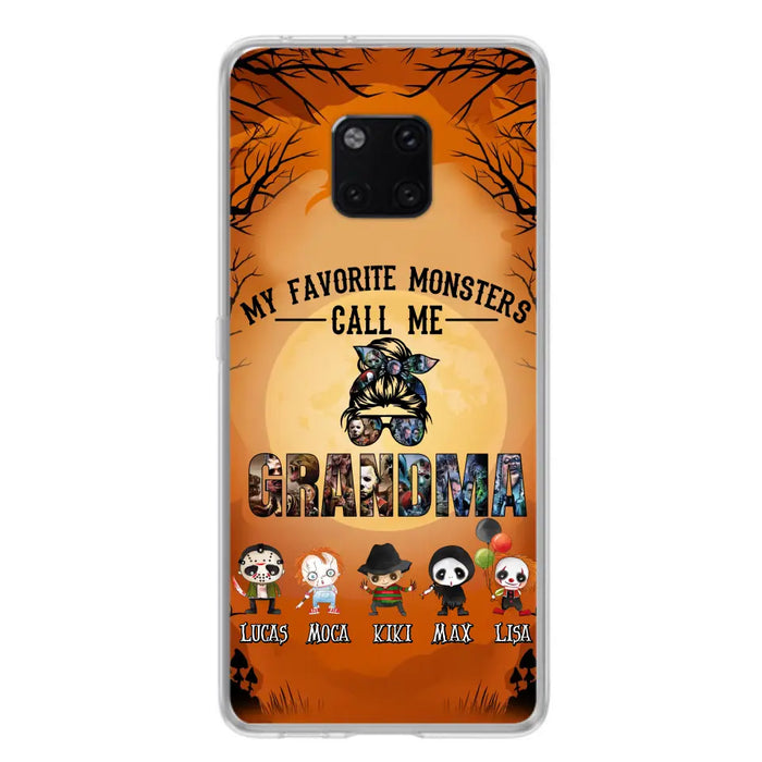 Personalized Halloween Phone Case - Halloween Gift Idea for Halloween - Upto 5 Characters - My Favorite Monsters Call Me Grandma - Case For Oppo/Xiaomi/Huawei