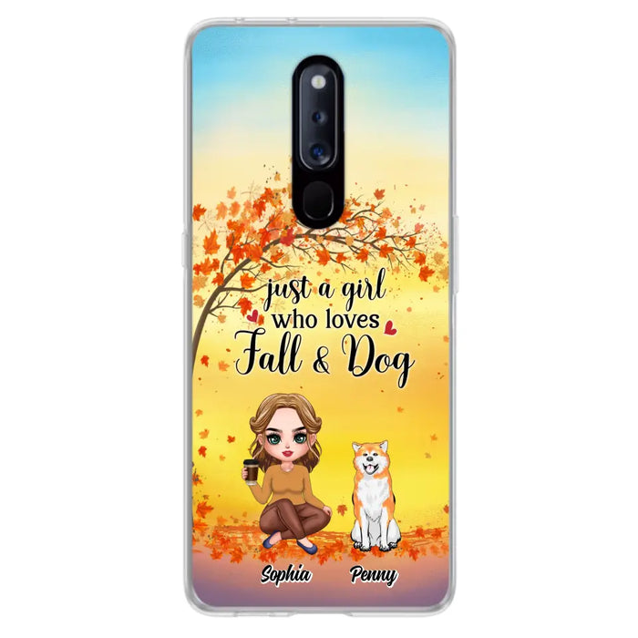 Custom Personalized Dog Mom Phone Case - Gift Idea For Dog Lovers/ Autumn Gift - Upto 4 Dogs - Just A Girl Who Loves Fall & Dogs - Case For Xiaomi/ Oppo/ Huawei