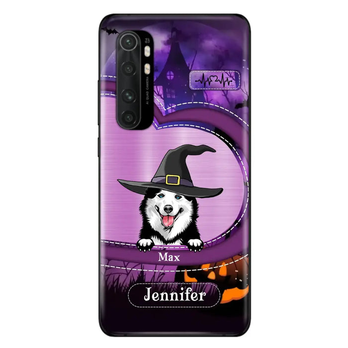 Custom Personalized Dog Halloween Phone Case - Gift Idea For Dog Lover/ Halloween - Upto 3 Dogs - Case For Xiaomi/ Oppo/ Huawei