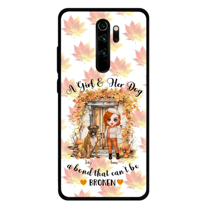 Custom Personalized Fall And Dogs Phone Case - Gift Idea for Dog Lovers - Upto 6 Dogs - A Girl & Her Dogs A Bond That Can't Be Broken - Case For Xiaomi/ Oppo/ Huawei