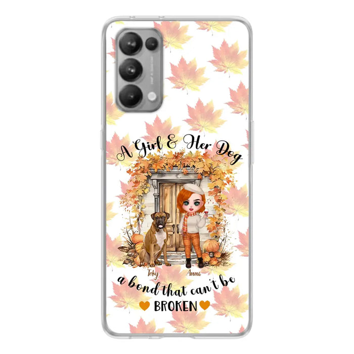 Custom Personalized Fall And Dogs Phone Case - Gift Idea for Dog Lovers - Upto 6 Dogs - A Girl & Her Dogs A Bond That Can't Be Broken - Case For Xiaomi/ Oppo/ Huawei