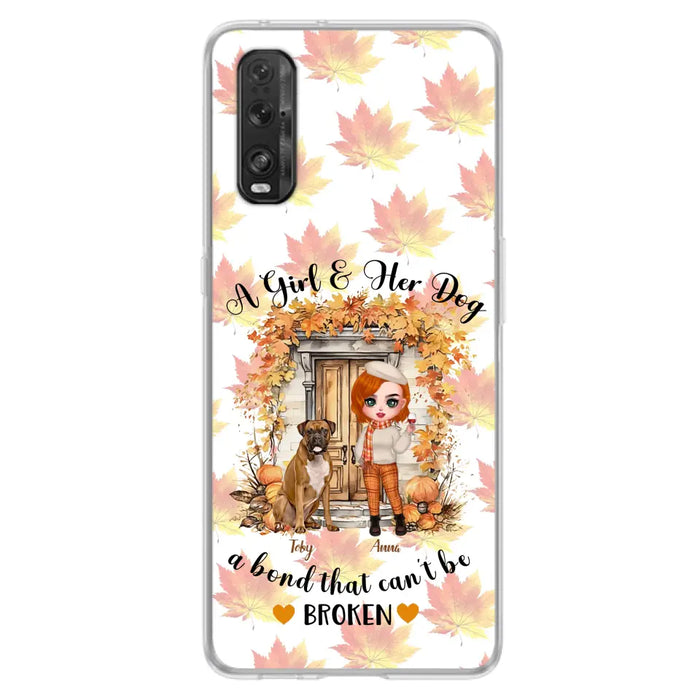 Custom Personalized Fall And Dogs Phone Case - Gift Idea for Dog Lovers - Upto 6 Dogs - A Girl & Her Dogs A Bond That Can't Be Broken - Case For Xiaomi/ Oppo/ Huawei