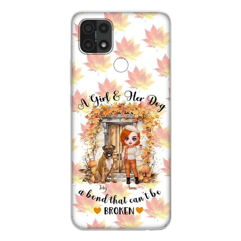 Personalized Fall And Dogs Phone Case - Gift Idea for Dog Lovers - Up to 6 Dogs - A Girl & Her Dogs A Bond That Can't Be Broken - Case For Xiaomi/ Oppo/ Huawei