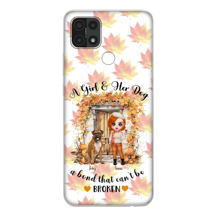 Custom Personalized Fall And Dogs Phone Case - Gift Idea for Dog Lovers - Upto 6 Dogs - A Girl & Her Dogs A Bond That Can't Be Broken - Case For Xiaomi/ Oppo/ Huawei