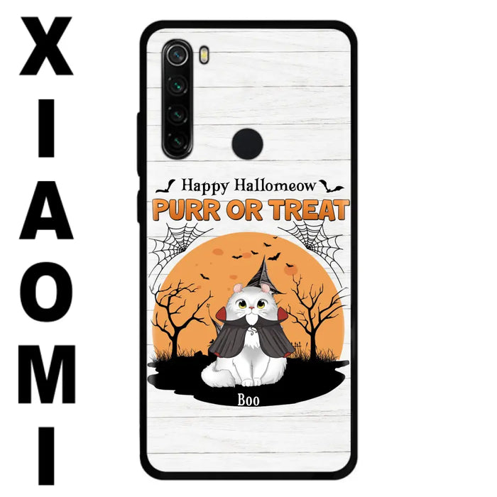 Custom Personalized Meowloween Phone Case - Up to 6 Cats - Halloween Gift Idea for Cat Lovers - Happy Hallomeow - Case for Xiaomi/Huawei/Oppo