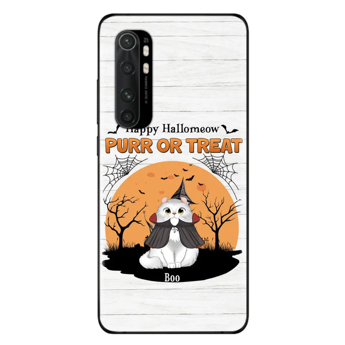 Custom Personalized Meowloween Phone Case - Up to 6 Cats - Halloween Gift Idea for Cat Lovers - Happy Hallomeow - Case for Xiaomi/Huawei/Oppo