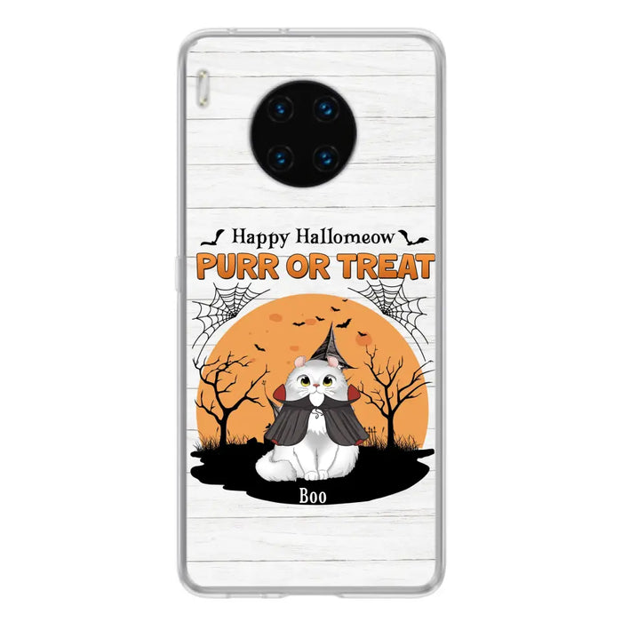 Custom Personalized Meowloween Phone Case - Up to 6 Cats - Halloween Gift Idea for Cat Lovers - Happy Hallomeow - Case for Xiaomi/Huawei/Oppo