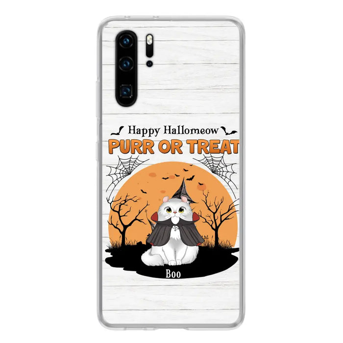 Custom Personalized Meowloween Phone Case - Up to 6 Cats - Halloween Gift Idea for Cat Lovers - Happy Hallomeow - Case for Xiaomi/Huawei/Oppo