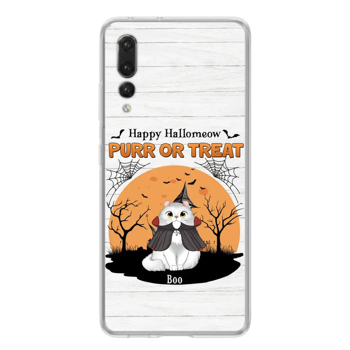 Custom Personalized Meowloween Phone Case - Up to 6 Cats - Halloween Gift Idea for Cat Lovers - Happy Hallomeow - Case for Xiaomi/Huawei/Oppo