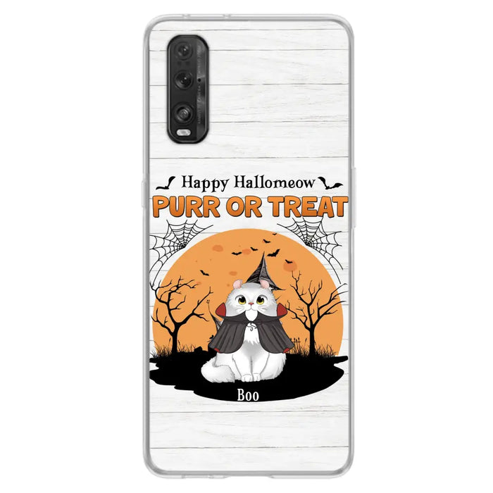 Custom Personalized Meowloween Phone Case - Up to 6 Cats - Halloween Gift Idea for Cat Lovers - Happy Hallomeow - Case for Xiaomi/Huawei/Oppo