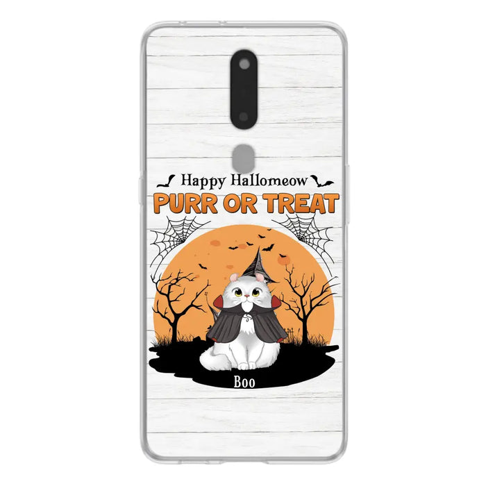 Custom Personalized Meowloween Phone Case - Up to 6 Cats - Halloween Gift Idea for Cat Lovers - Happy Hallomeow - Case for Xiaomi/Huawei/Oppo