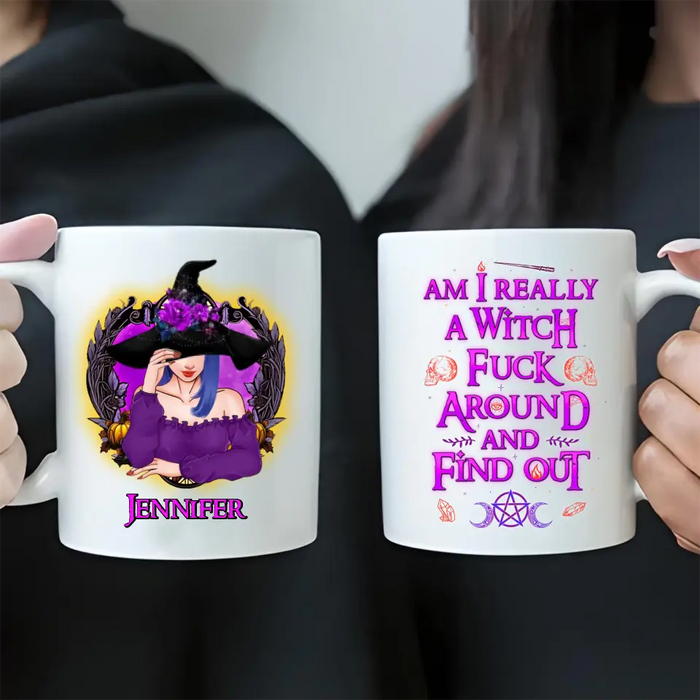 Custom Personalized Witch Coffee Mug - Halloween Gift Idea - Am I Really A Witch