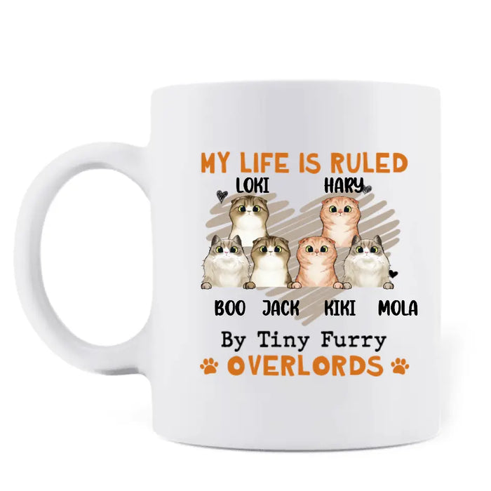 Personalized Cats Coffee Mug - Upto 6 Cats - Best Gift Idea For Cat Lovers - Good Morning Human Servant Now Go Feed Us!