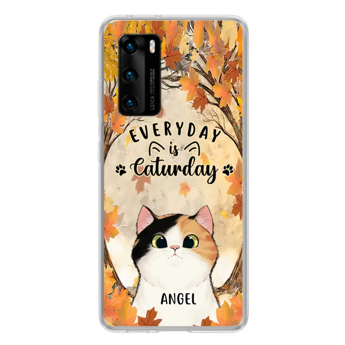 Custom Personalized Cat Phone Case For Oppo/Xiaomi/Huawei - Gift Idea For Cat Lover - Up to 6 Cats - Everyday Is Caturday