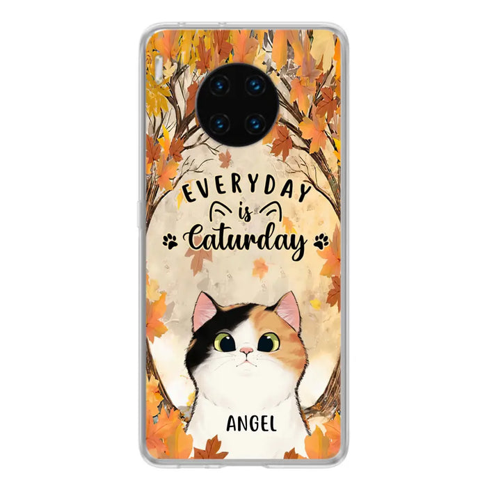 Custom Personalized Cat Phone Case For Oppo/Xiaomi/Huawei - Gift Idea For Cat Lover - Up to 6 Cats - Everyday Is Caturday