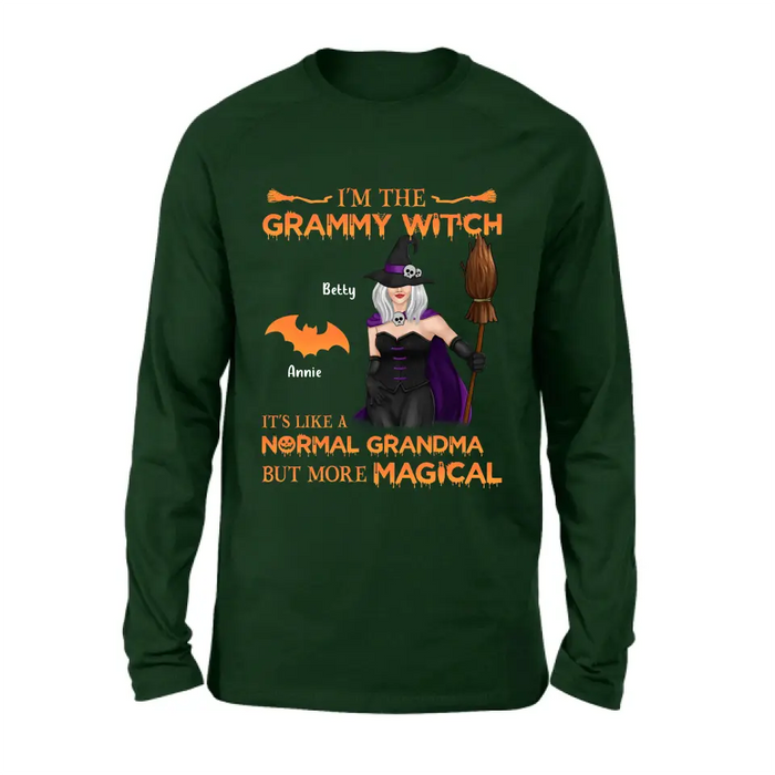 I'm The Grammy Witch It's Like A Normal Grandma But More Magical - Personalized Witch Unisex T-shirt/ Long Sleeve/ Sweatshirt/ Hoodie - Gift Idea For Halloween/ Witch/ Grandma with up to 5 Kids