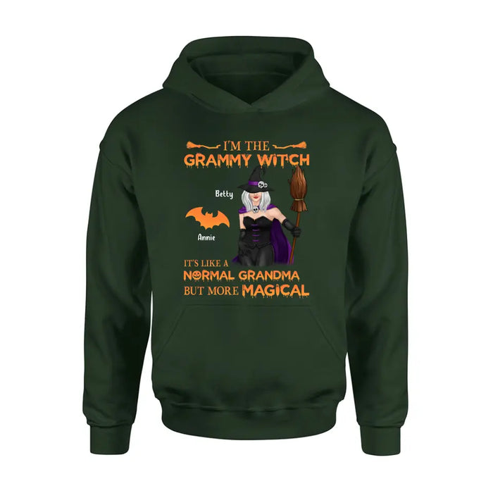 I'm The Grammy Witch It's Like A Normal Grandma But More Magical - Personalized Witch Unisex T-shirt/ Long Sleeve/ Sweatshirt/ Hoodie - Gift Idea For Halloween/ Witch/ Grandma with up to 5 Kids