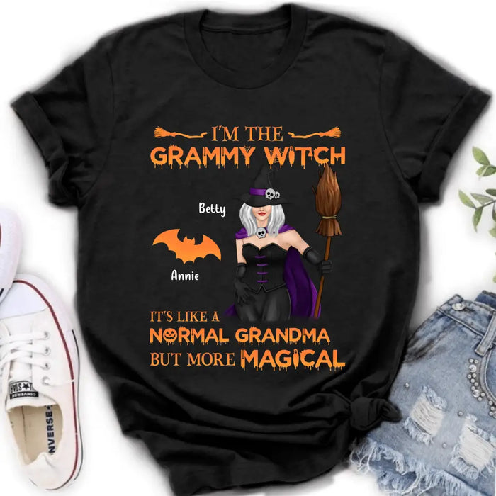 I'm The Grammy Witch It's Like A Normal Grandma But More Magical - Personalized Witch Unisex T-shirt/ Long Sleeve/ Sweatshirt/ Hoodie - Gift Idea For Halloween/ Witch/ Grandma with up to 5 Kids