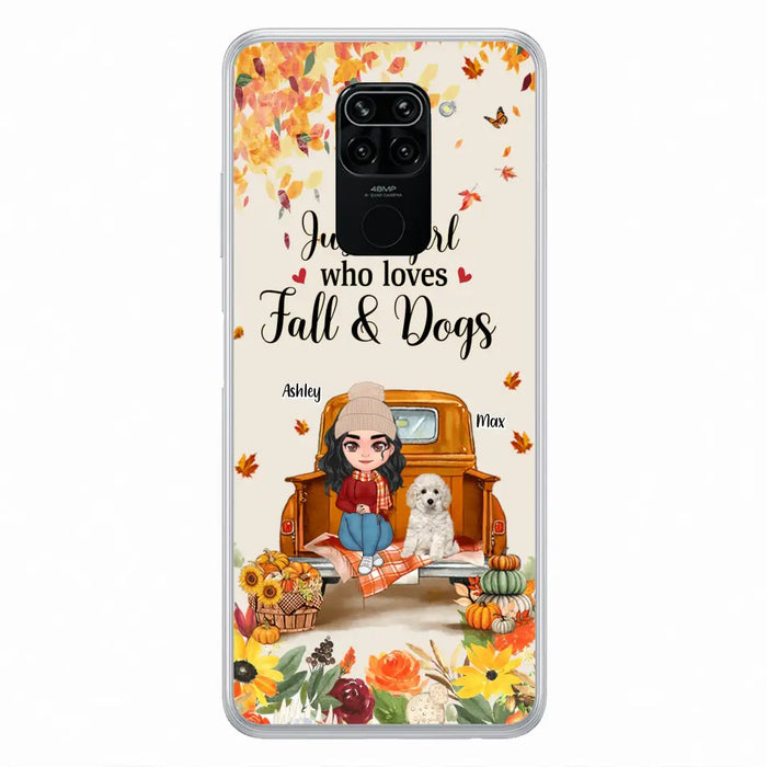 Custom Personalized Dog Mom Autumn Phone Case - Gift Idea For Dog Lovers - Upto 5 Dogs - Case For Xiaomi/ Oppo/ Huawei - Just A Girl Who Loves Fall & Dogs