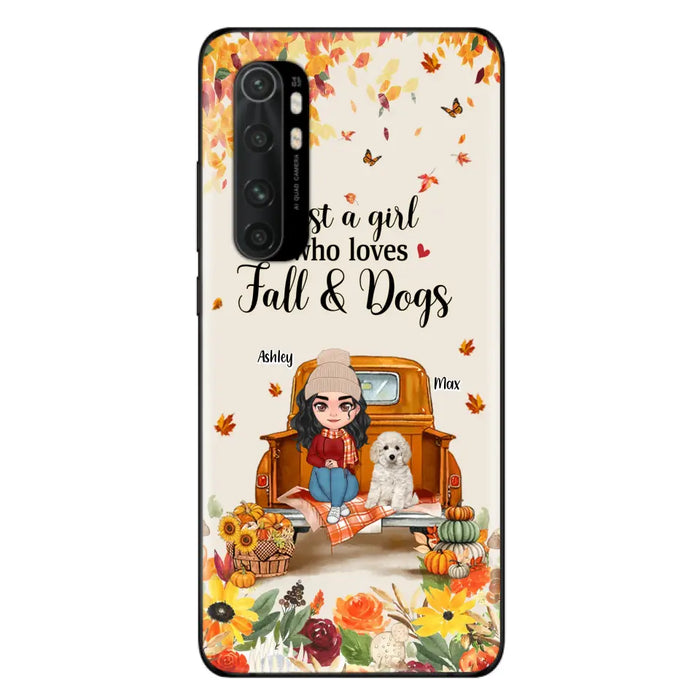 Custom Personalized Dog Mom Autumn Phone Case - Gift Idea For Dog Lovers - Upto 5 Dogs - Case For Xiaomi/ Oppo/ Huawei - Just A Girl Who Loves Fall & Dogs